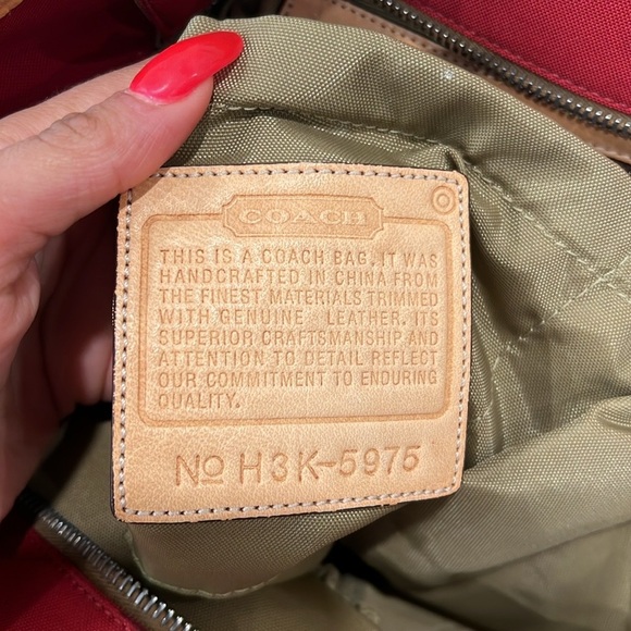 🔥Coach Red and Tan Tote Bag with Leather Trim🔥 - Picture 5 of 9
